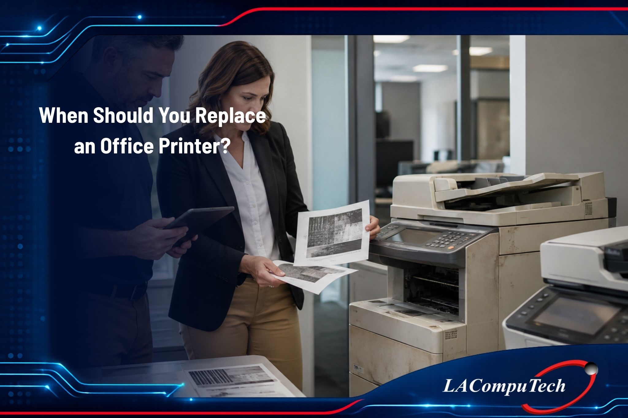 Office printer replacement decision for businesses evaluating aging printing equipment